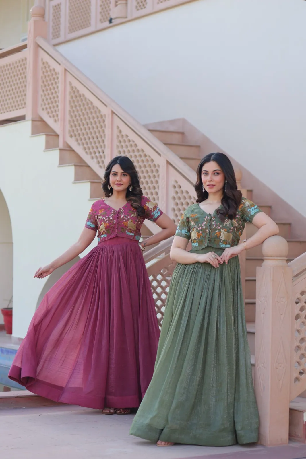 Trending Koti Gown Collection with Embroidery - Image 3