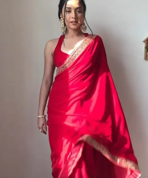 Winter Red Velvet Readymade Saree