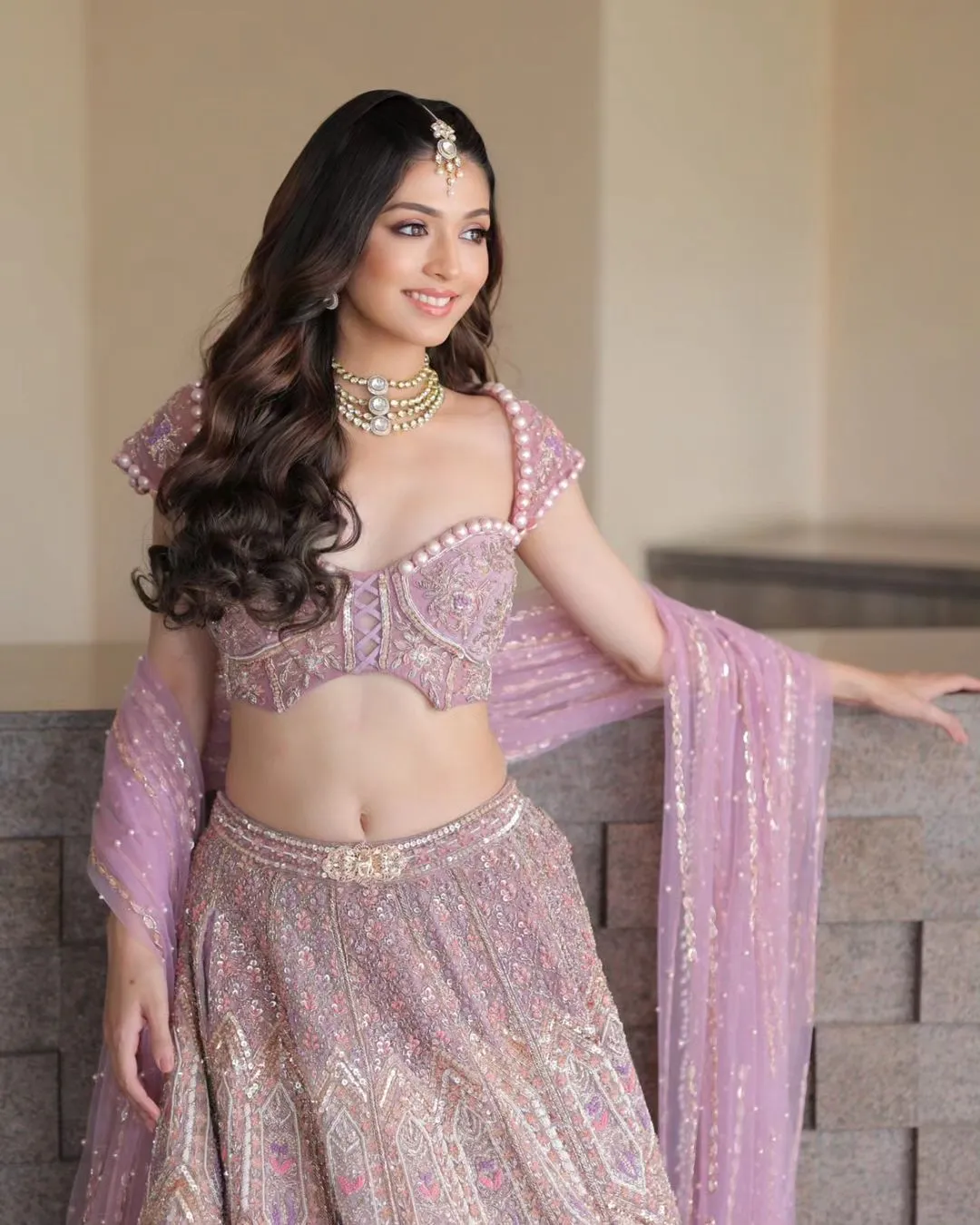 Baby Pink Bollywood Inspired Lehenga Choli - Image 7