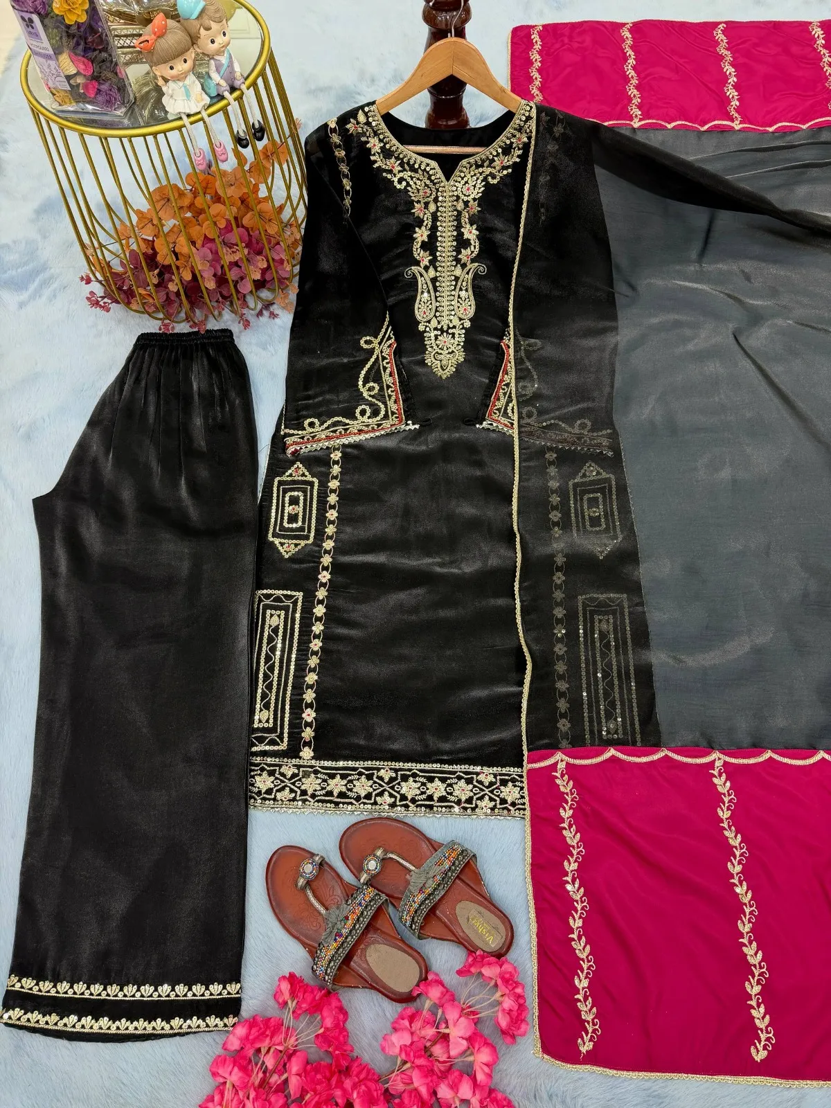 Black Pakistani Plazzo Salwar Suit