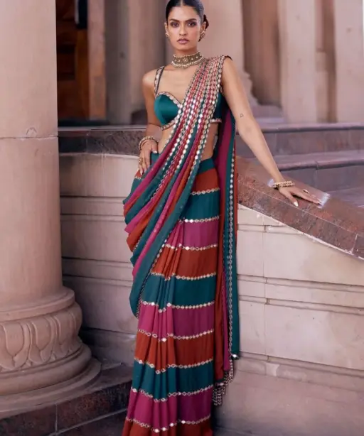 Bollywood Inspired Award show Multi Color Saree