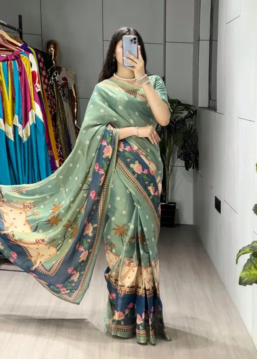 Cow Printed Saree