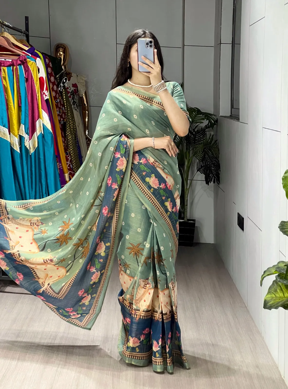Cow Printed Saree