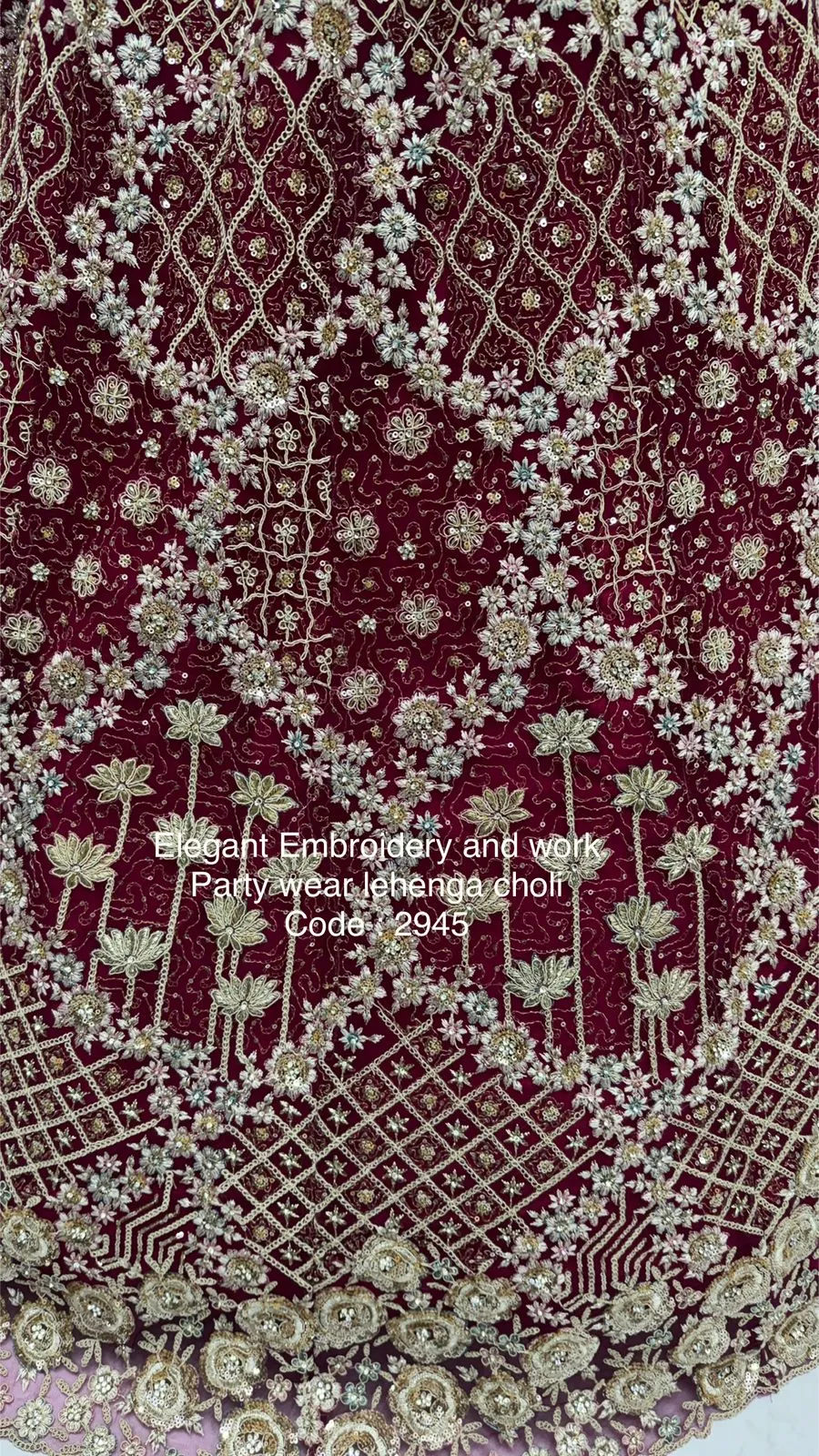 Elegant Premium Party Wear Net Lehenga Choli Rani Color - Image 2