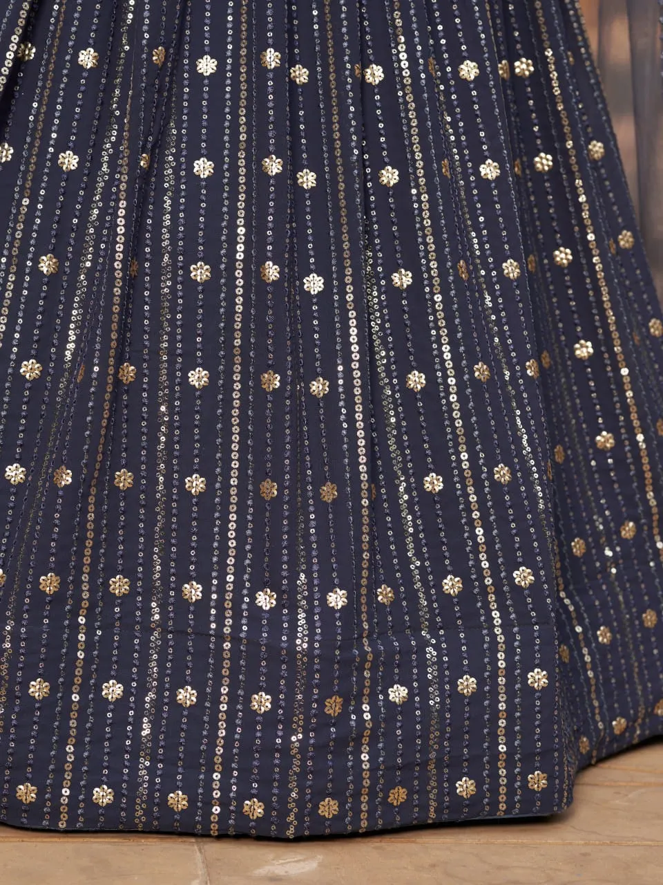 Gray Reception Lehenga with Embroidery - Image 4