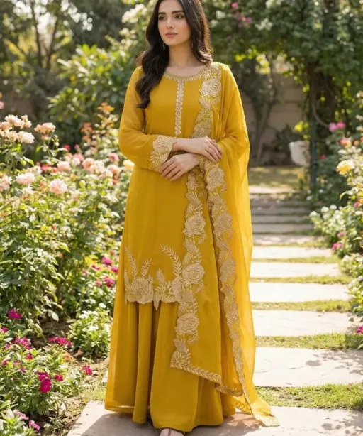 Haldi Ceremony Special Ethnic Plazza Suit