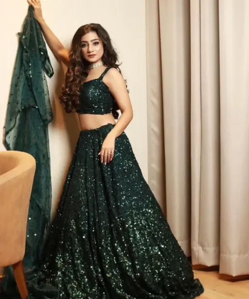 Influencer Inspired Full Shiny Lehenga Choli