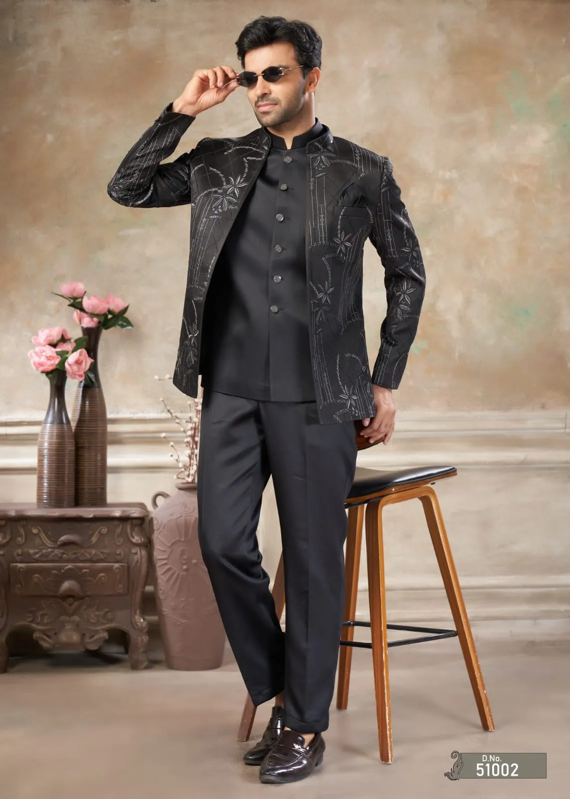 Men Black Jodhpuri Set - Image 2
