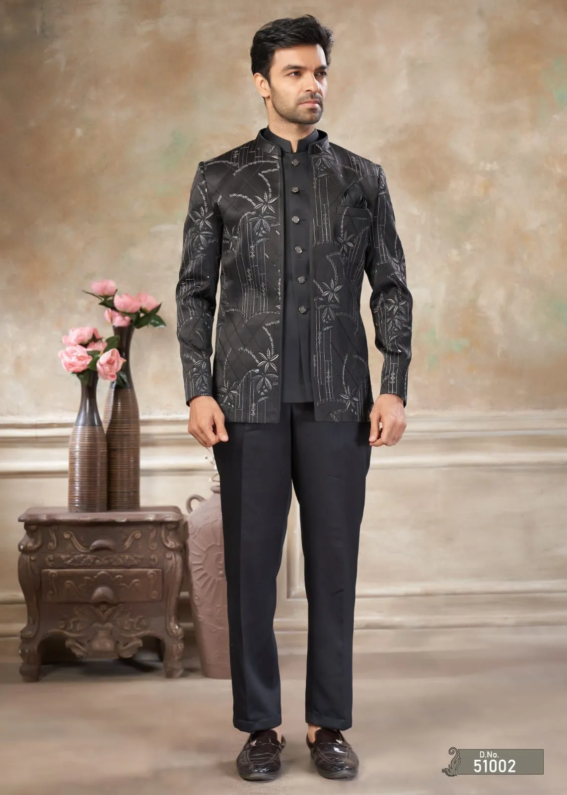 Men Black Jodhpuri Set - Image 3