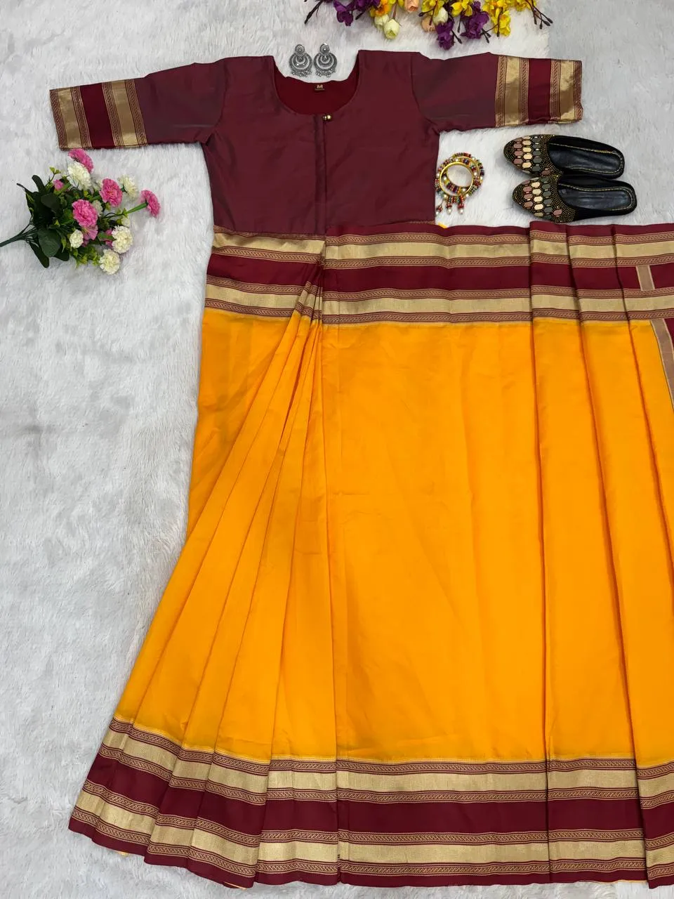 Mysore Silk Zip and Go Saree gown - Image 3