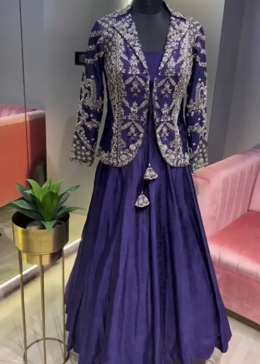 Night Party Purple Gown with Jacket