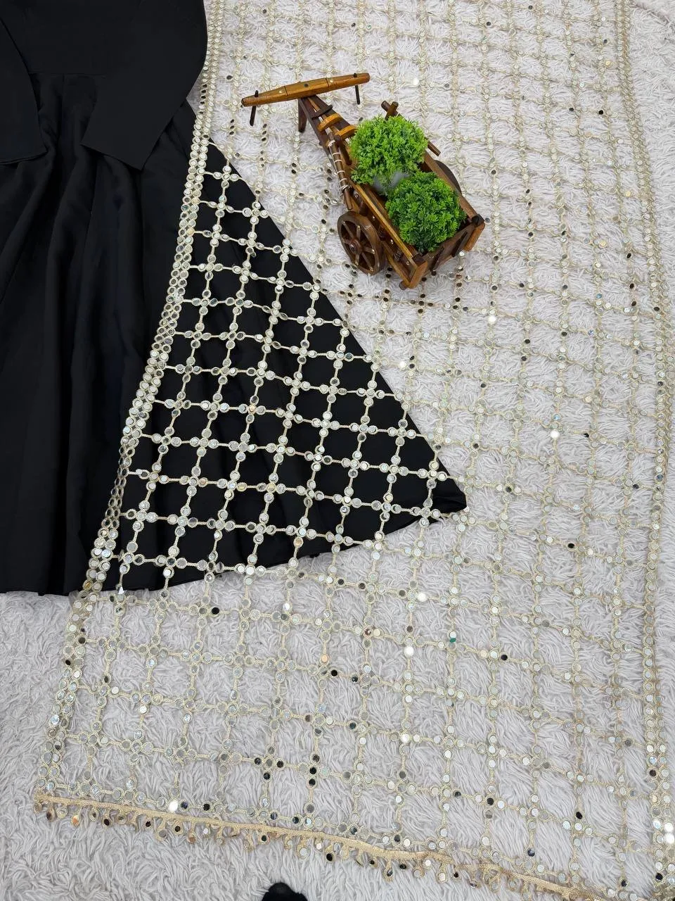 Black Gown with Viral Net Dupatta Heavy - Image 3