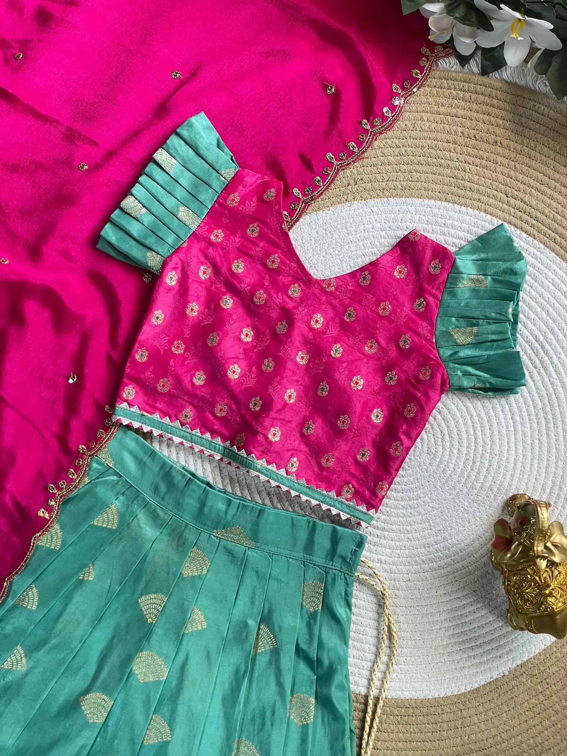 Pongal Special Mother Daughter Combo Lehenga Choli - Image 3