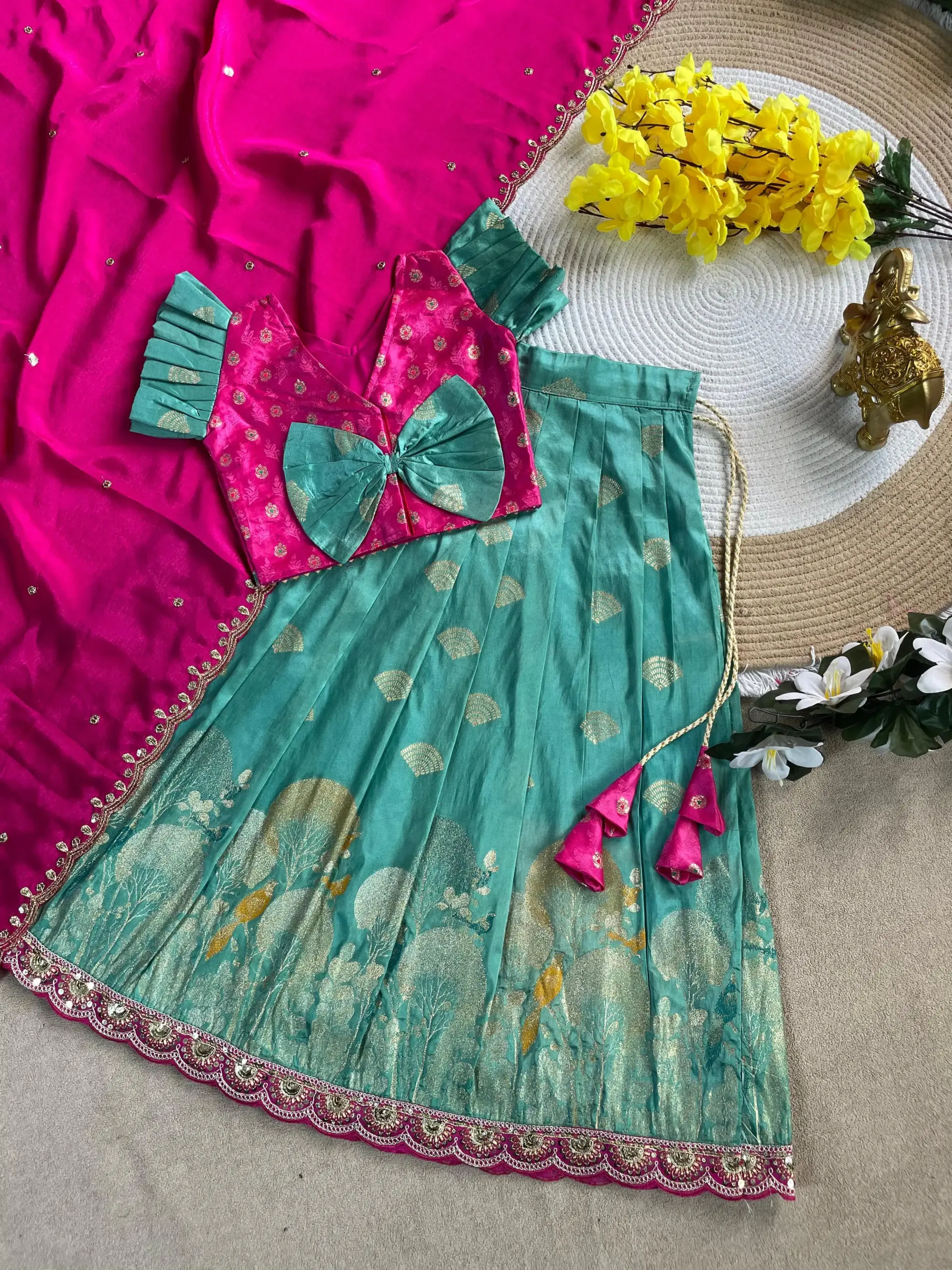 Pongal Special Mother Daughter Combo Lehenga Choli - Image 5