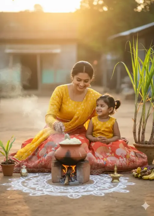 Pongal Special Mother Daughter Special Lehenga