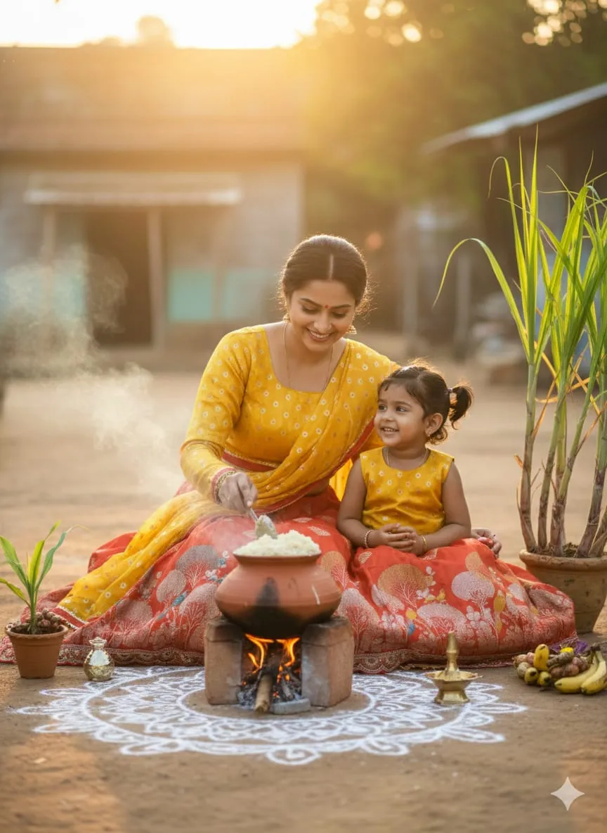 Pongal Special Mother Daughter Special Lehenga