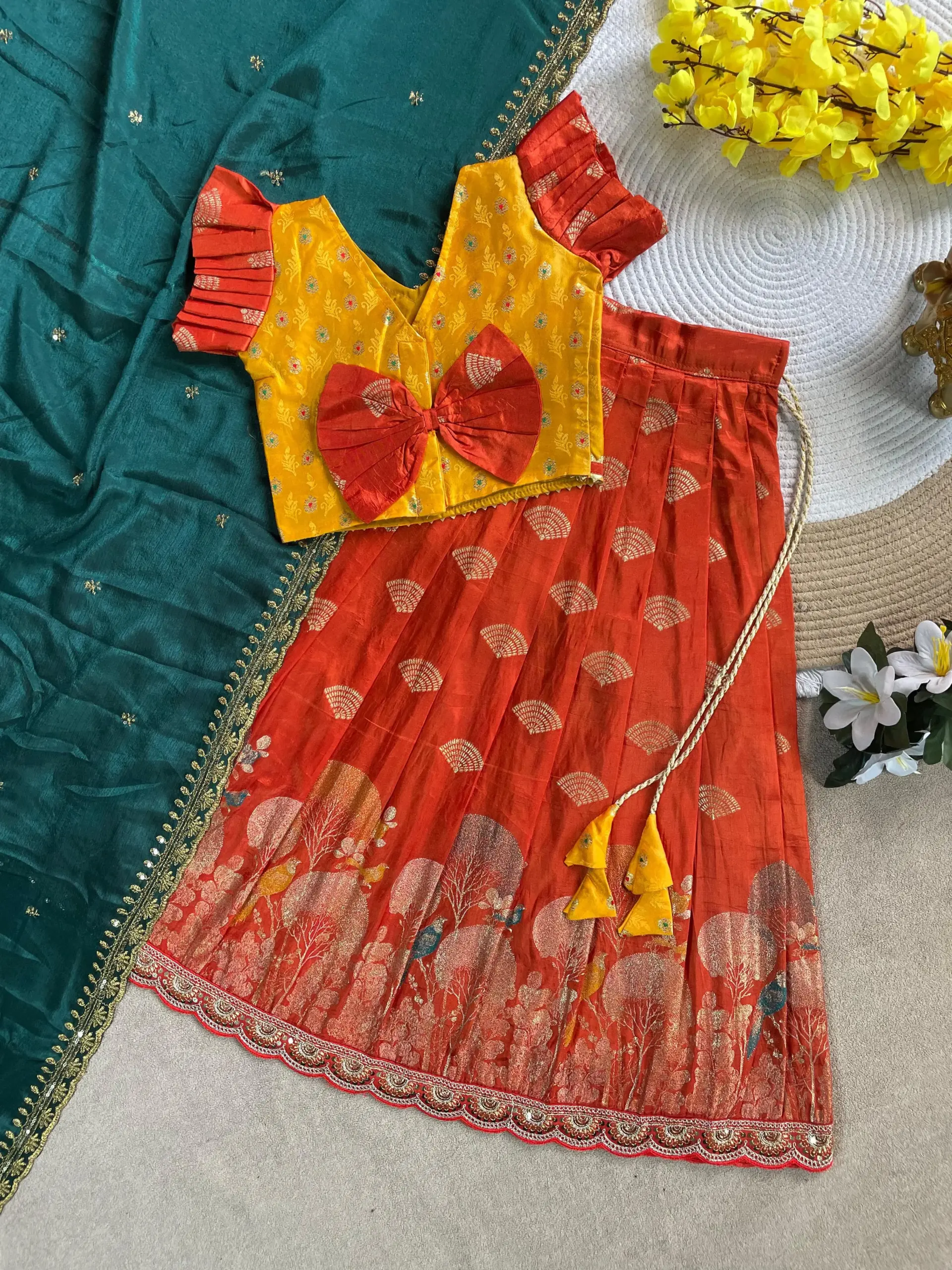 Pongal Special Mother Daughter Special Lehenga - Image 4