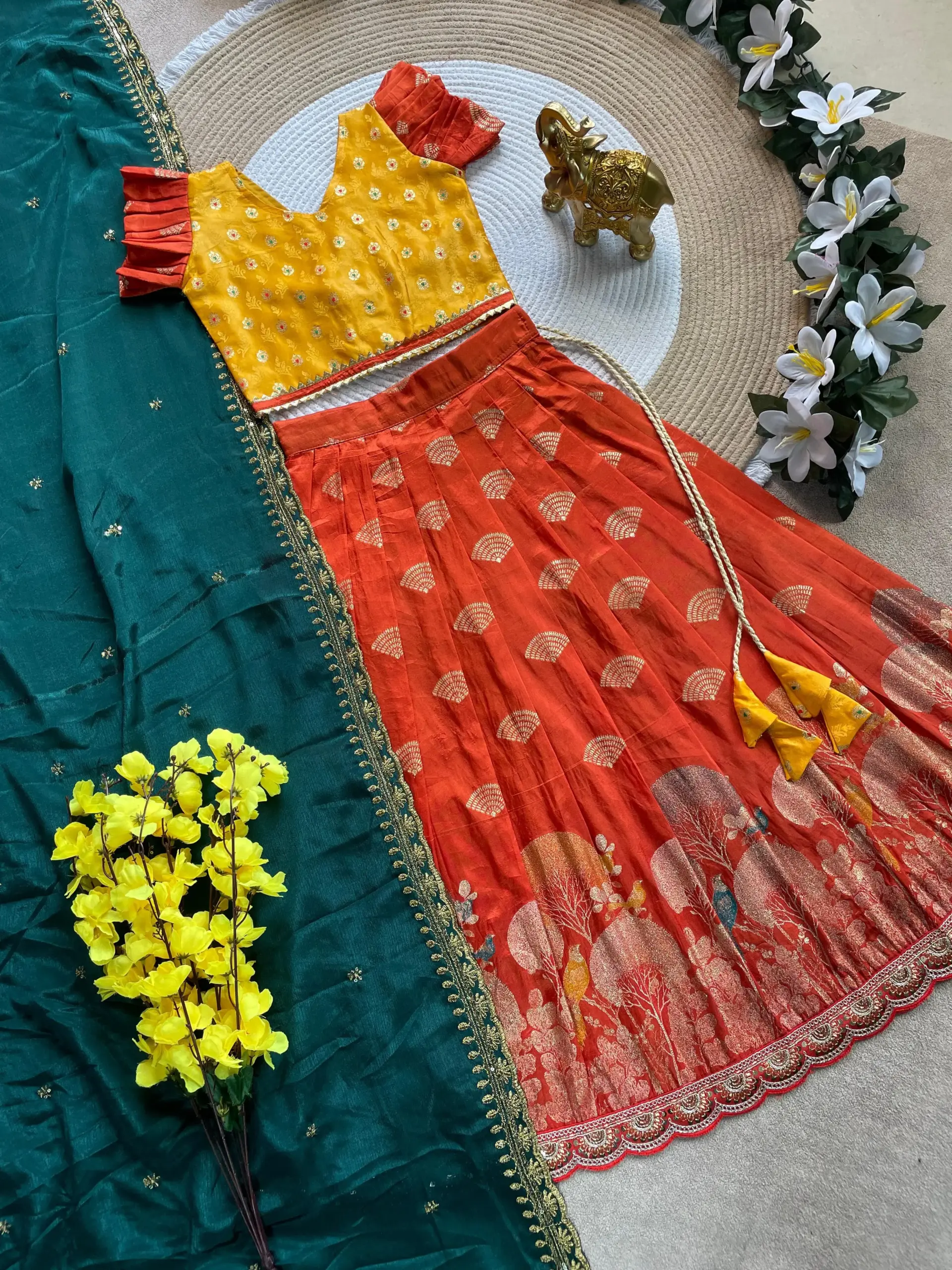 Pongal Special Mother Daughter Special Lehenga - Image 5
