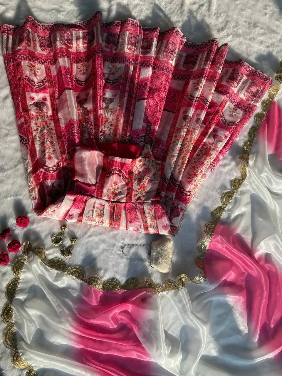 Prettiest Printed Cherry Red Ethnic Anarkali Gown - Image 3