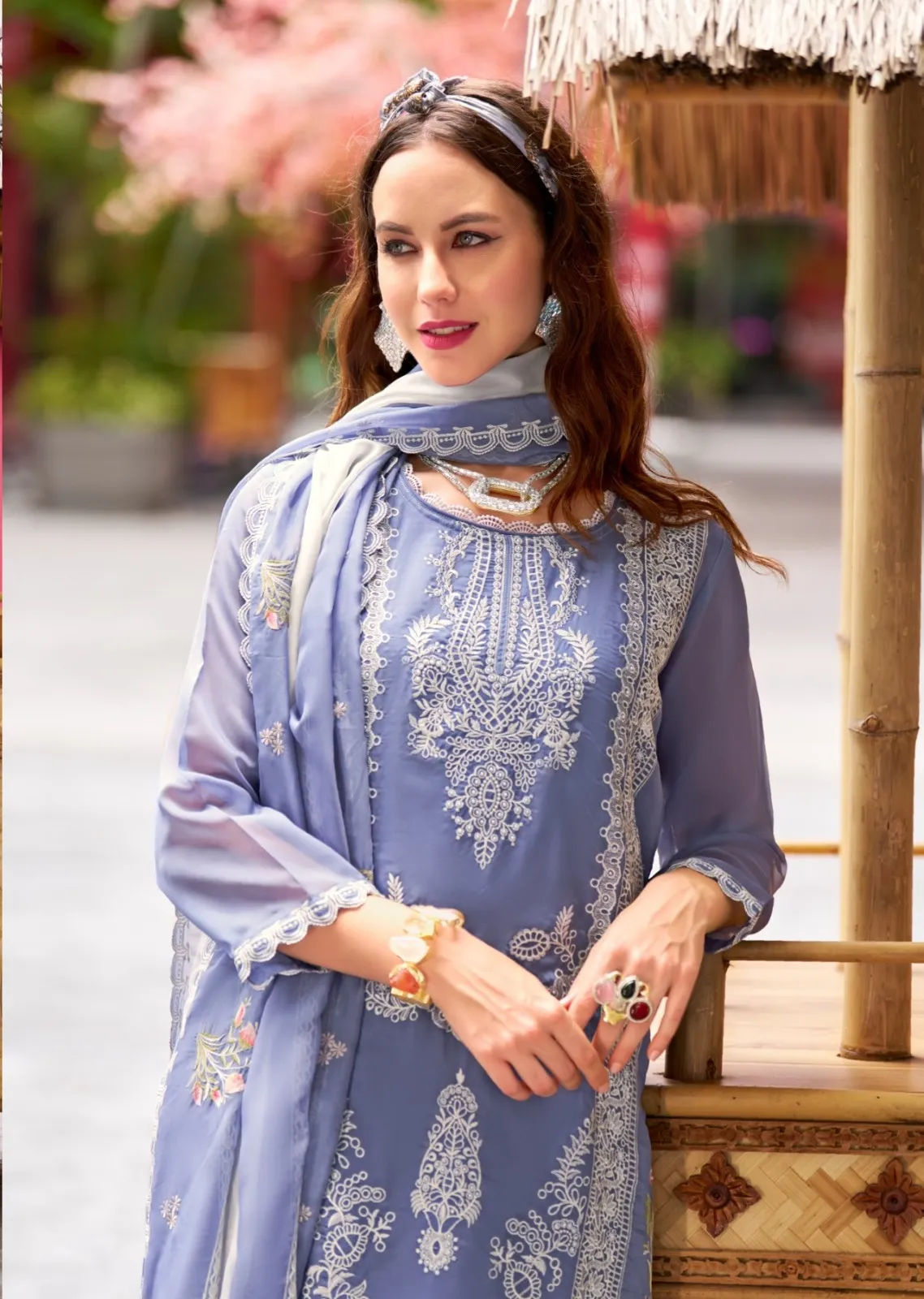 Purple Color Pakistani Readymade Kurta Set - Image 3