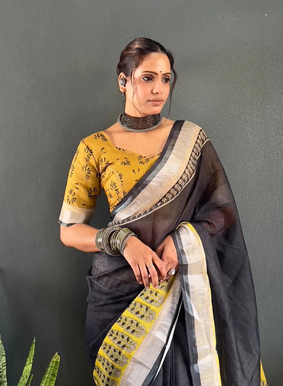Ready to Wear Office Saree in Linen - Image 3