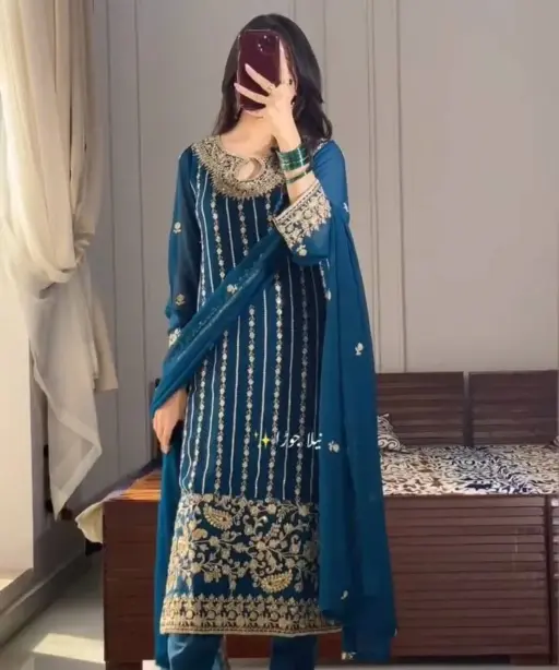 Readymade Pakistani Embroidery Pant Suit