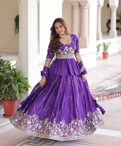 Reception Special Readymade Long Choli Lehenga