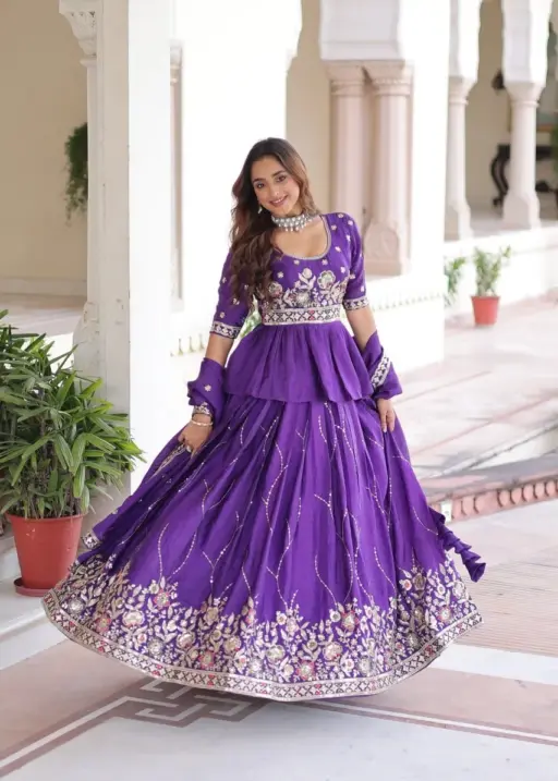 Reception Special Readymade Long Choli Lehenga