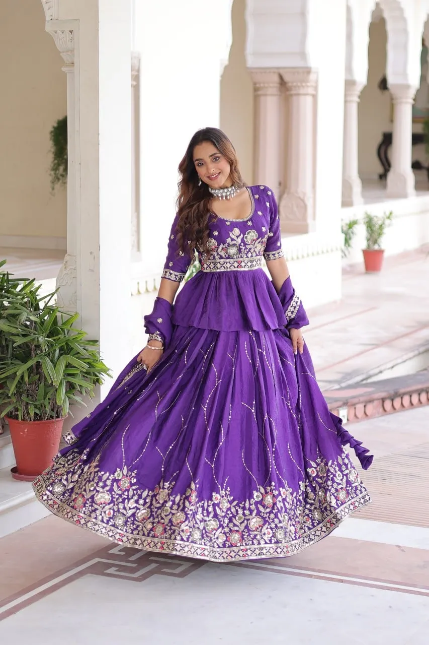 Reception Special Readymade Long Choli Lehenga