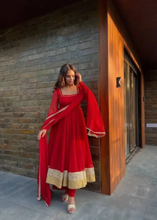 Red Wedding Anarkali Ethnic suit