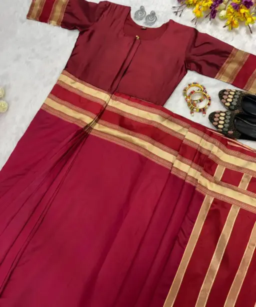 Red Zip and Go Saree Gown for Wedding