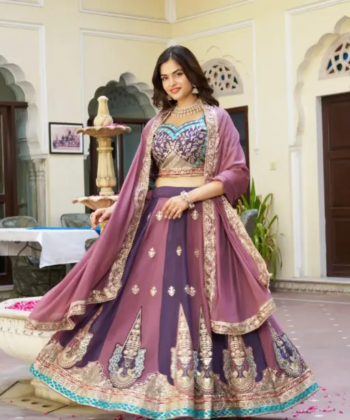 Stylish Embroidered Readymade Lehenga for Ladies