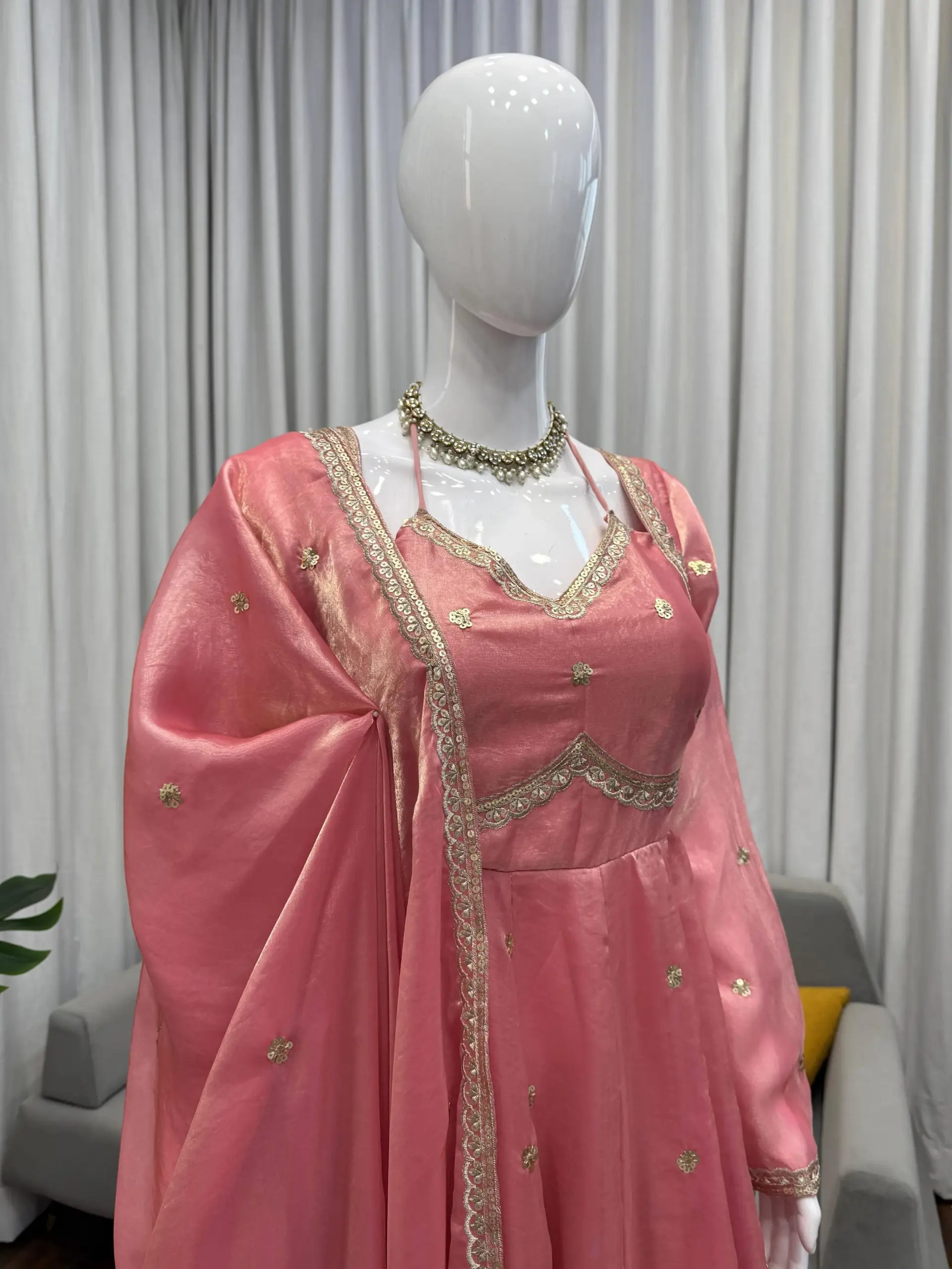 Trending Peach Color Anarkali Suit - Image 2