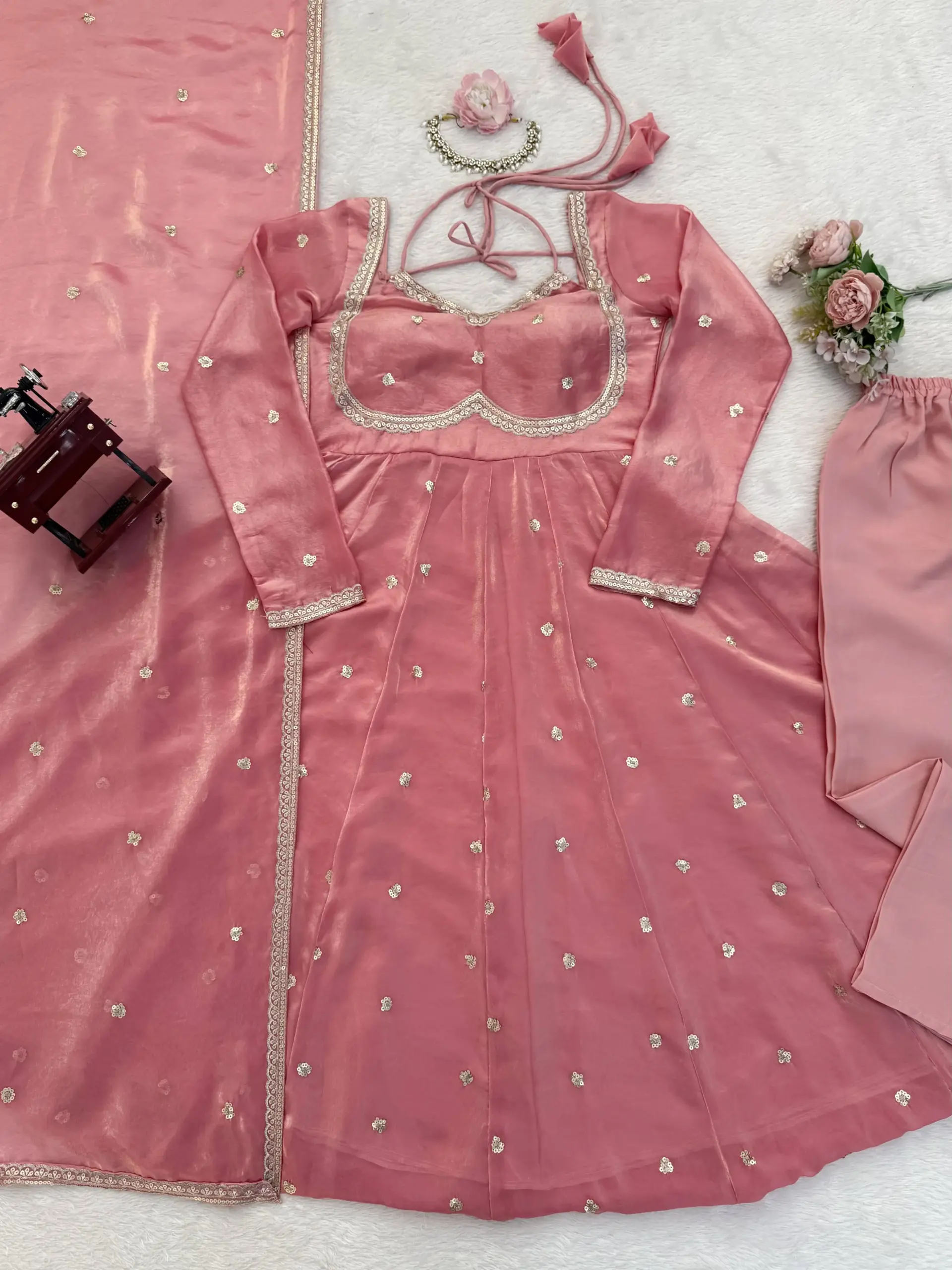 Trending Peach Color Anarkali Suit - Image 3