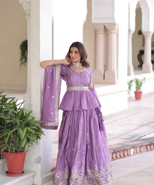 Wedding Guest Special Long Blouse Lehenga