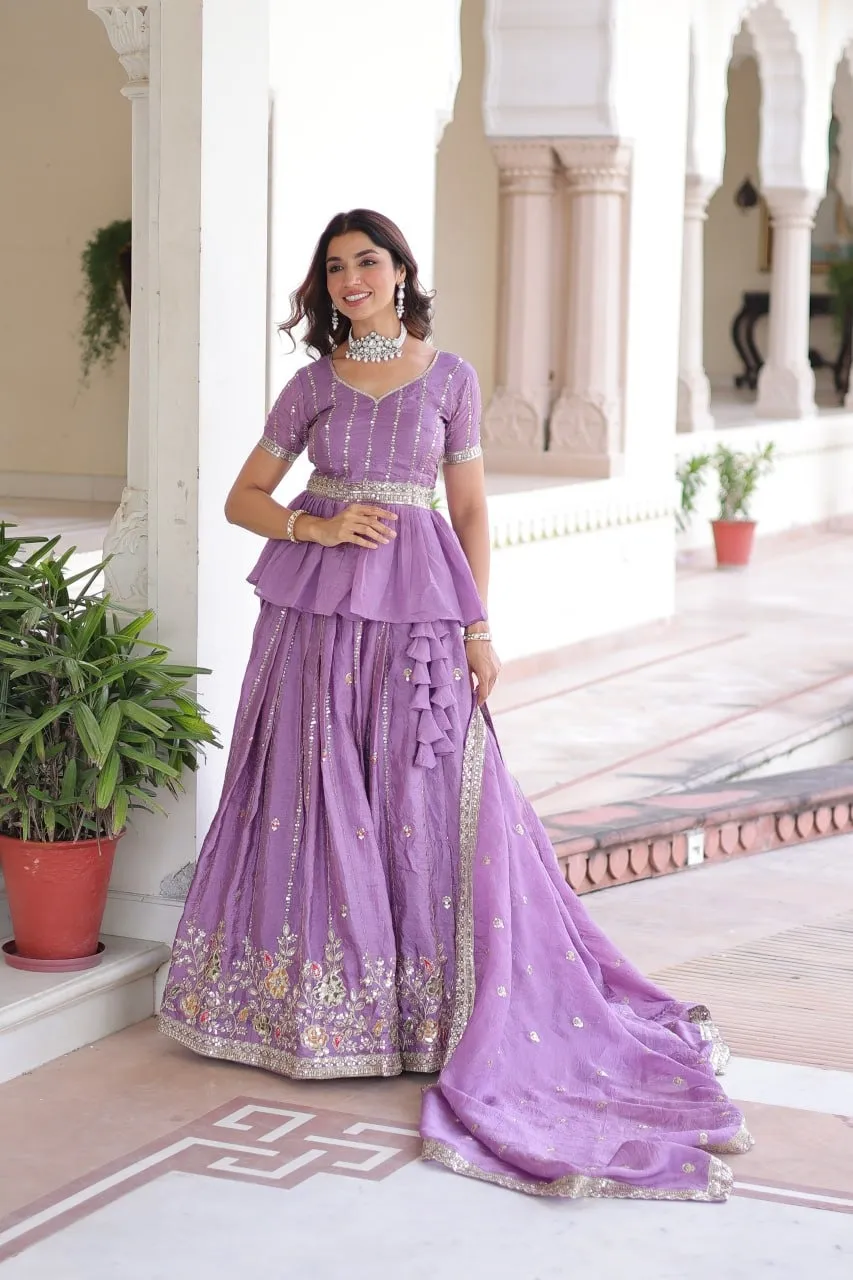 Wedding Guest Special Long Blouse Lehenga - Image 2