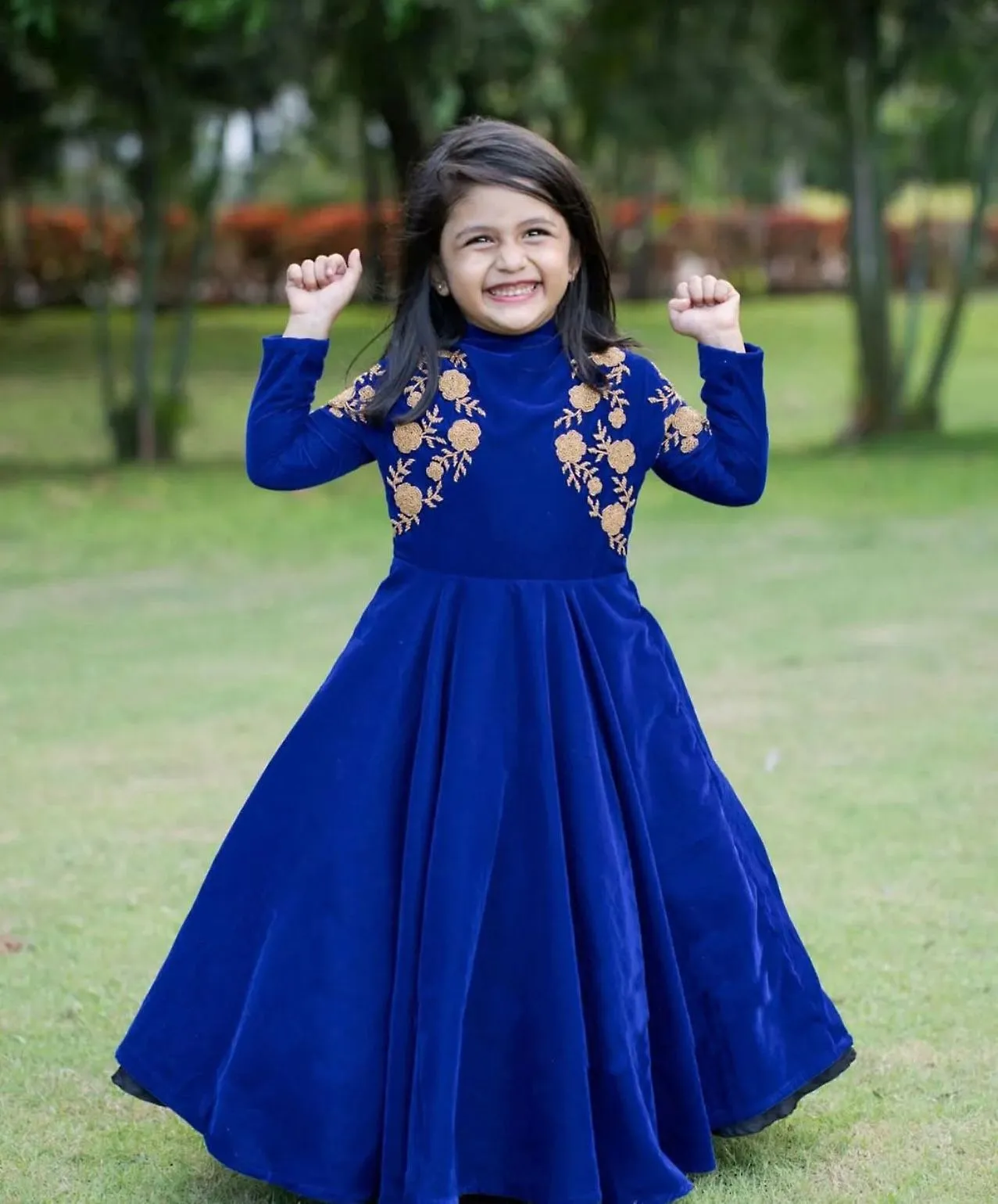Winter Wedding Wear Velvet Gown for Small Girls - Image 6