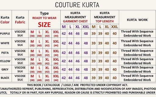 Men Ethnic Kurta Size