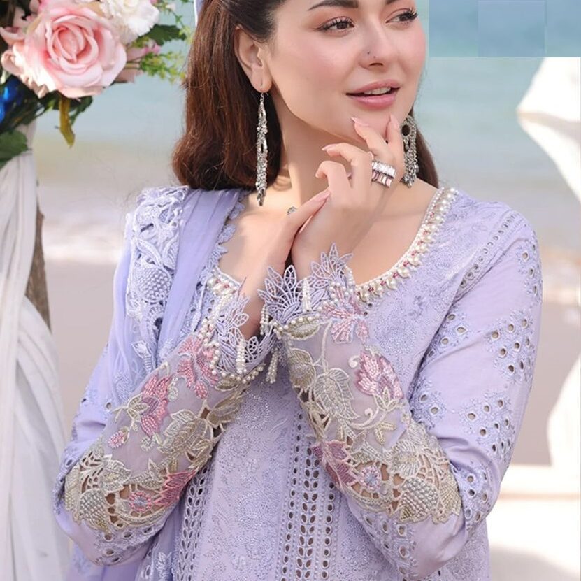 hania amir purple dress Elegance personified!  Hania Amir stuns in this gorgeous lilac outfit   with intricate silver embellishments . #Movermagazinepakistan #HaniaAmir  #ElegantStyle #trending #exploremore #recent #like #share #foryoupage