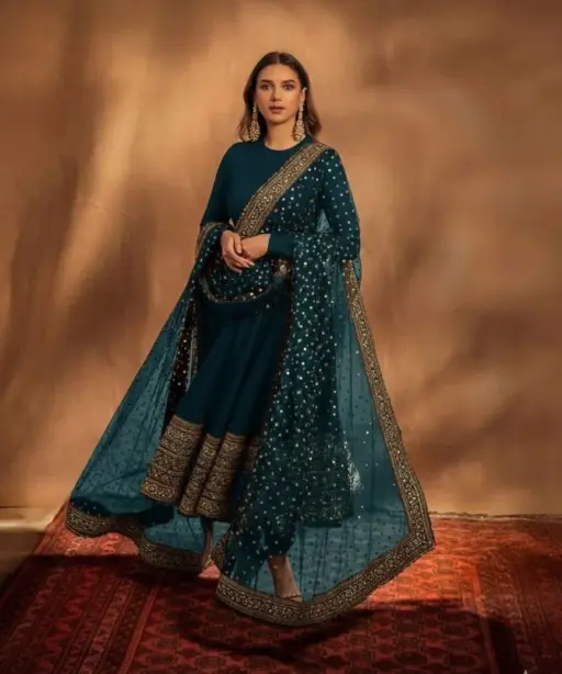 Aditi Roy Hadri Inspired Sea Green Anarkali Dress