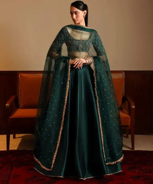Barat Special Green Lehenga Set