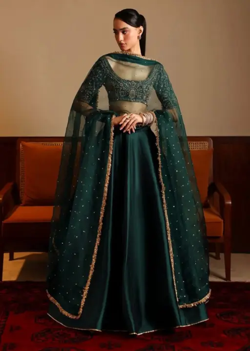Barat Special Green Lehenga Set