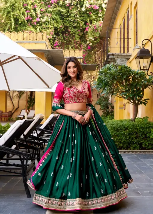 Beautiful Contrast Lehenga with Blouse for Wedding