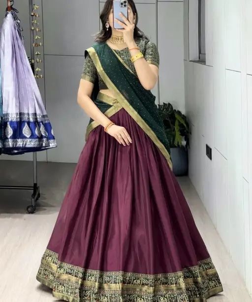 Black Color Traditional Patola Lehenga