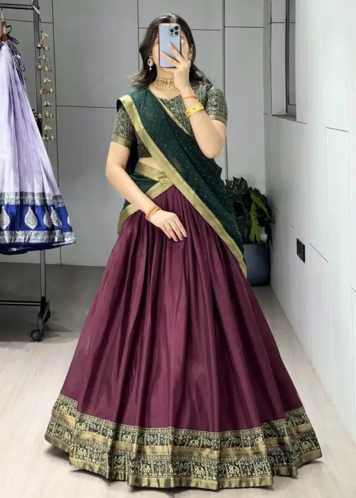 Black Color Traditional Patola Lehenga