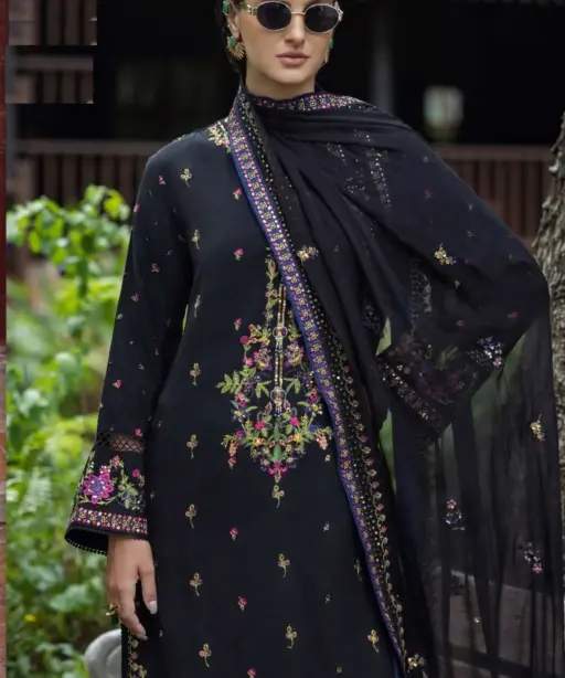 Black Embroidered Pakistani Style Dress