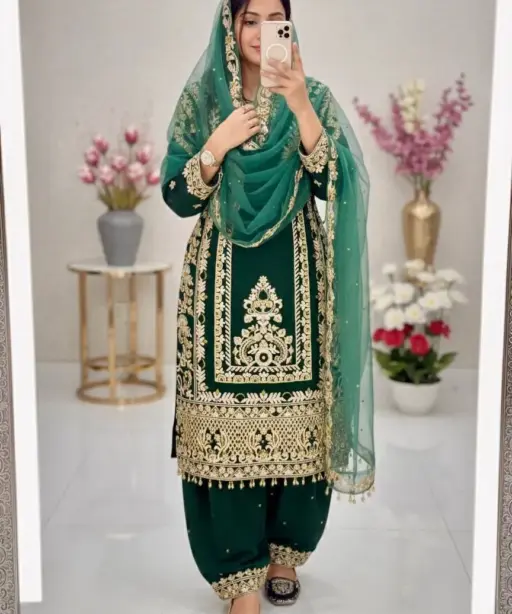 Eid Special Green Embroidery Dress | Readymade Suits