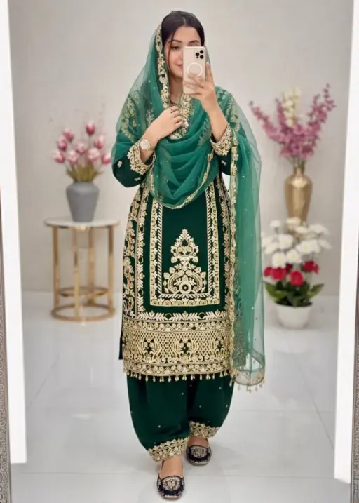 Eid Special Green Embroidery Dress | Readymade Suits