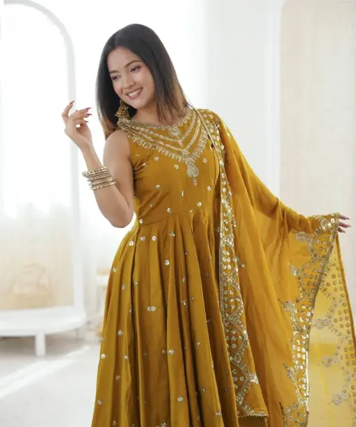 Haldi Ceremony Ethnic Anarkali Dress