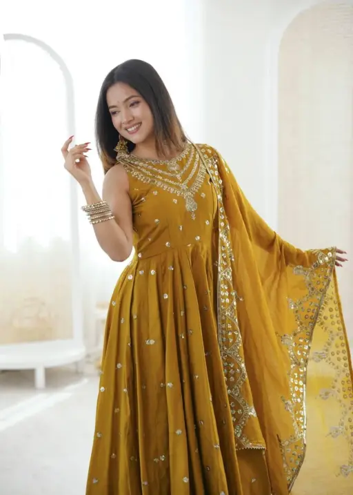 Haldi Ceremony Ethnic Anarkali Dress